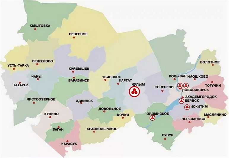 В каких районах расположен новосибирск. Карта районов НСО Новосибирской области. Карта Новосибирской области по районам. Карта Новосибирской области с районами. Карта Новосибирской области с районными центрами.
