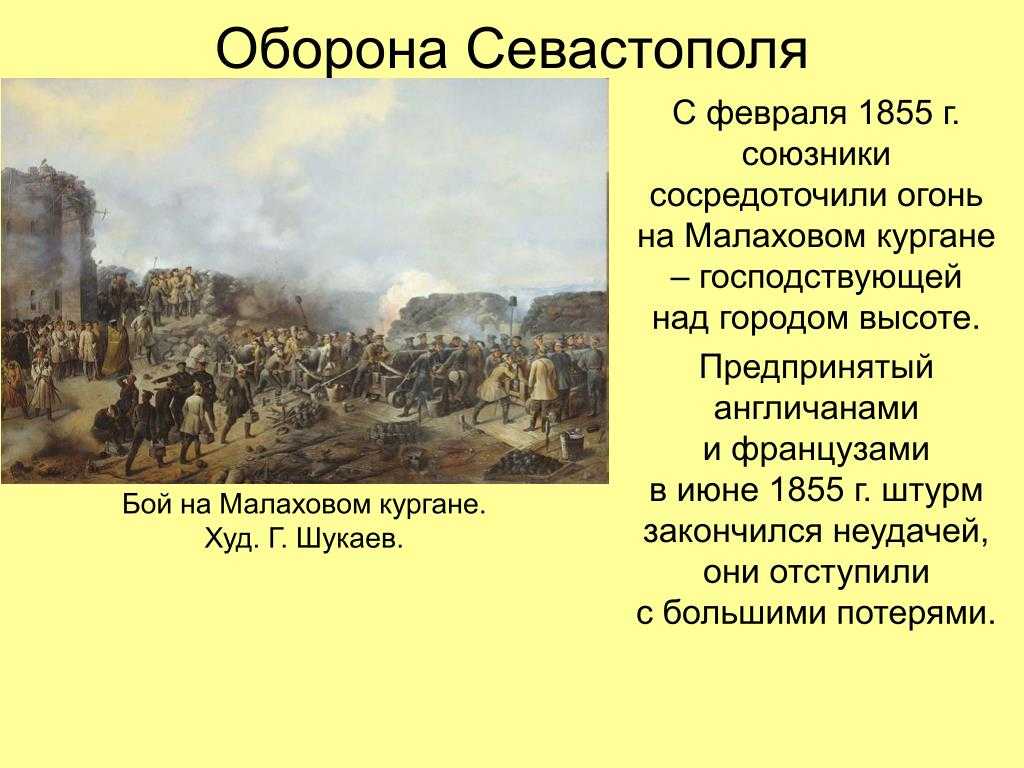 Почему главный удар антироссийской коалиции был. Оборона Севастополя 1853-1855. Кратко о Крымской войне 1853-1856 оборона.